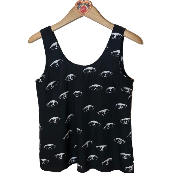 RACHEL ZOE Eye print Sleeveless Top S - Picture 1 of 9